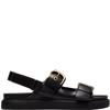 CLARKS  WOMENS  SANDAL - BLACK LEATHER